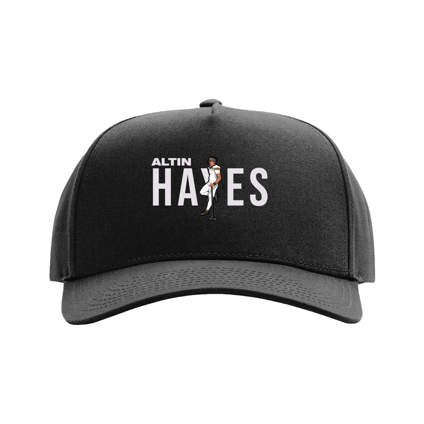 Full Fabric Five-Panel Champ Cap — Player Name in Black