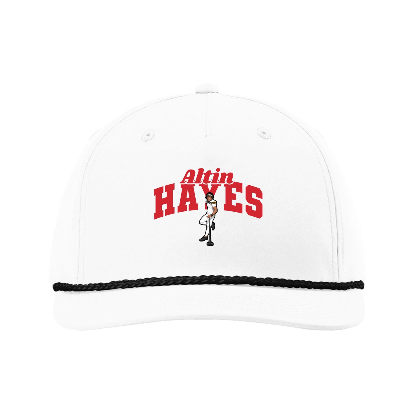 Five-Panel Classic Rope Cap — Signature Arch in White