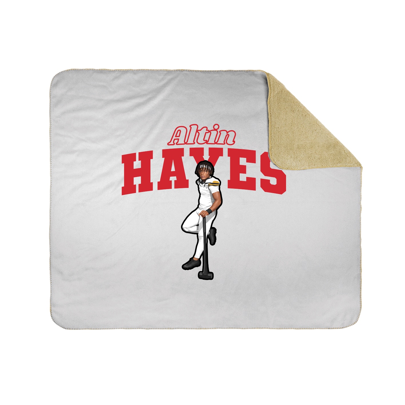 Throw Blanket — Name Arch in White