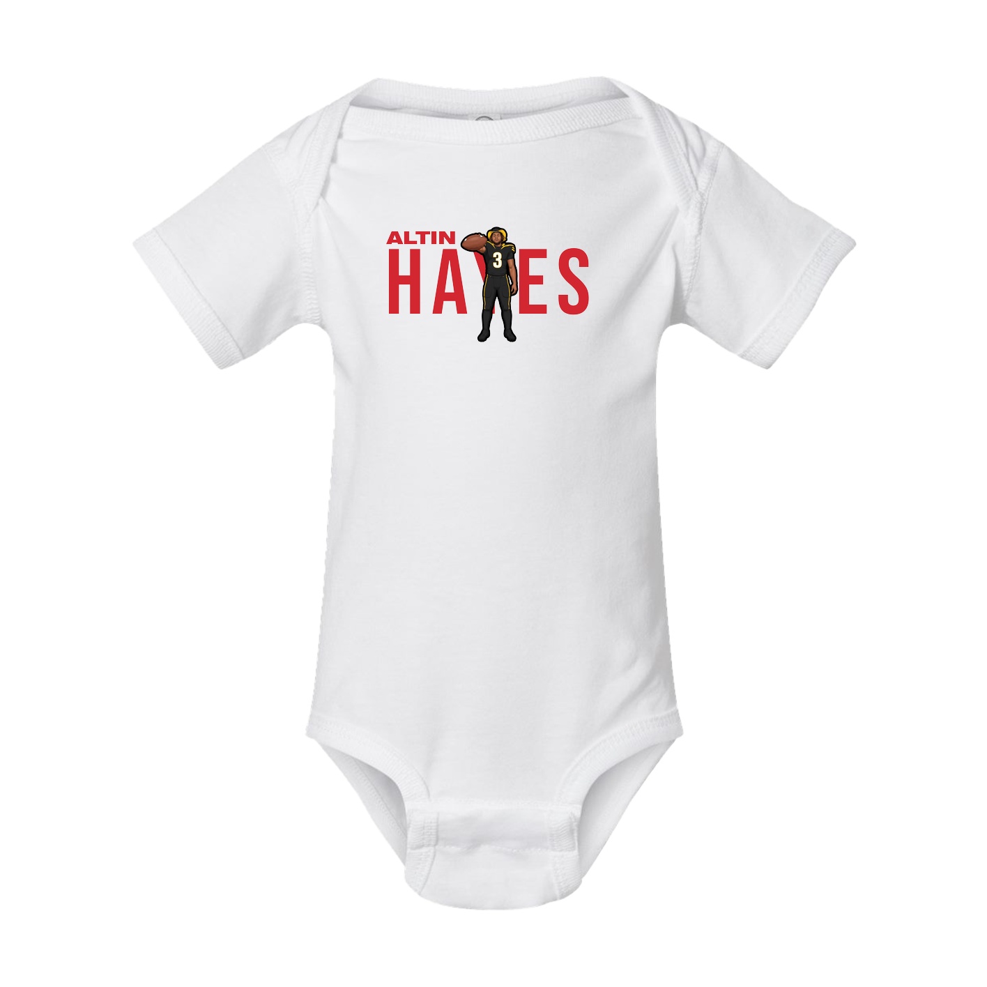 Baby Onesie — Player Name in White