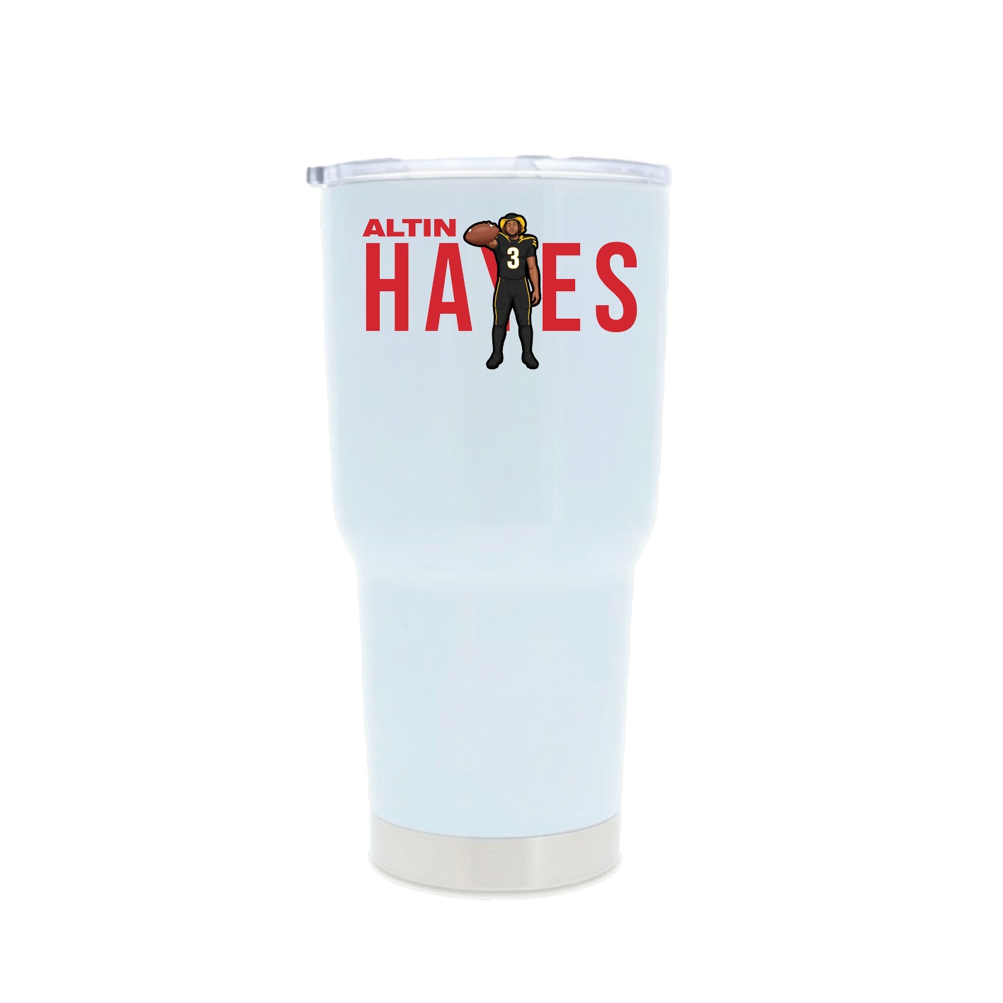 30oz Stainless Steel Tumbler — Player Name in White