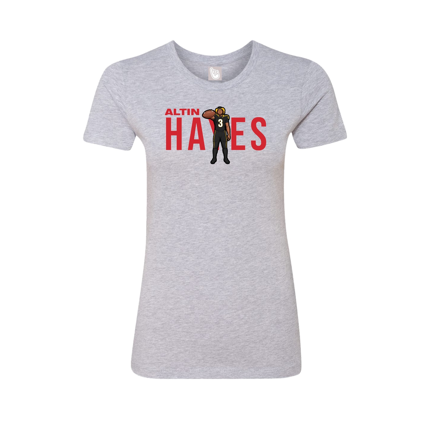 Womens Tee — Player Name in Grey