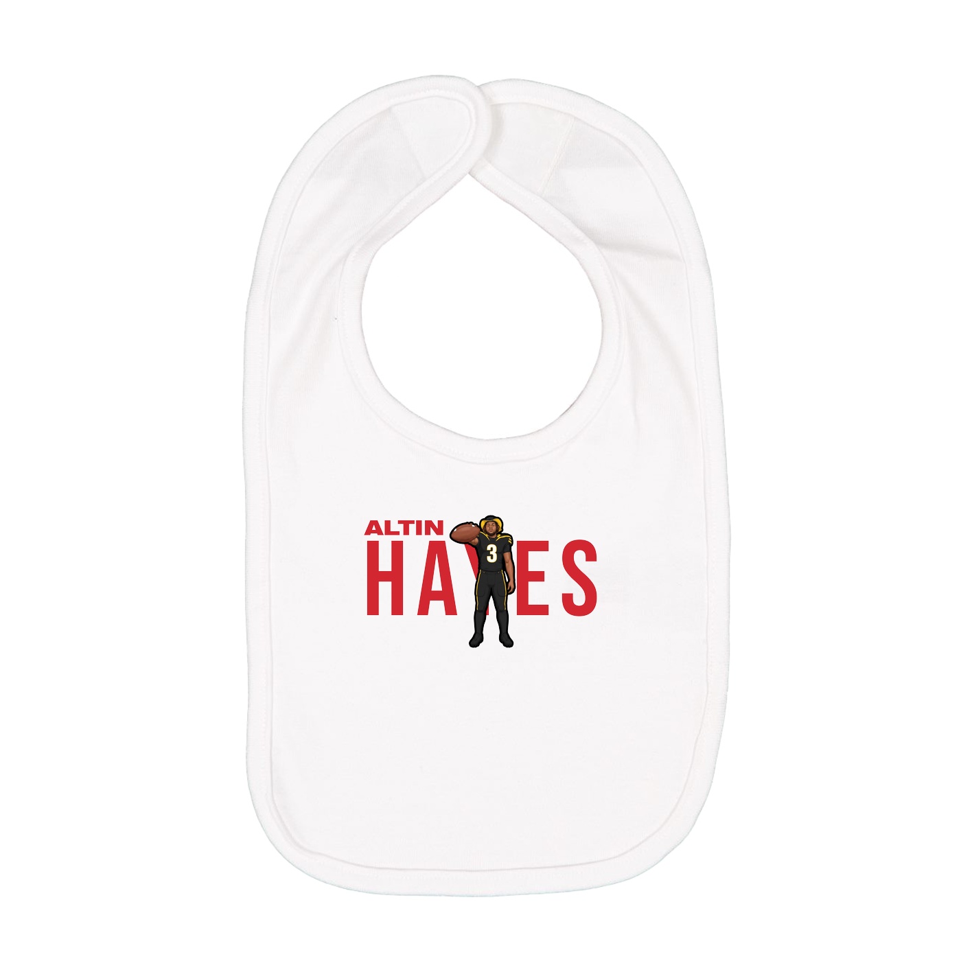 Infant Bib — Player Name in White