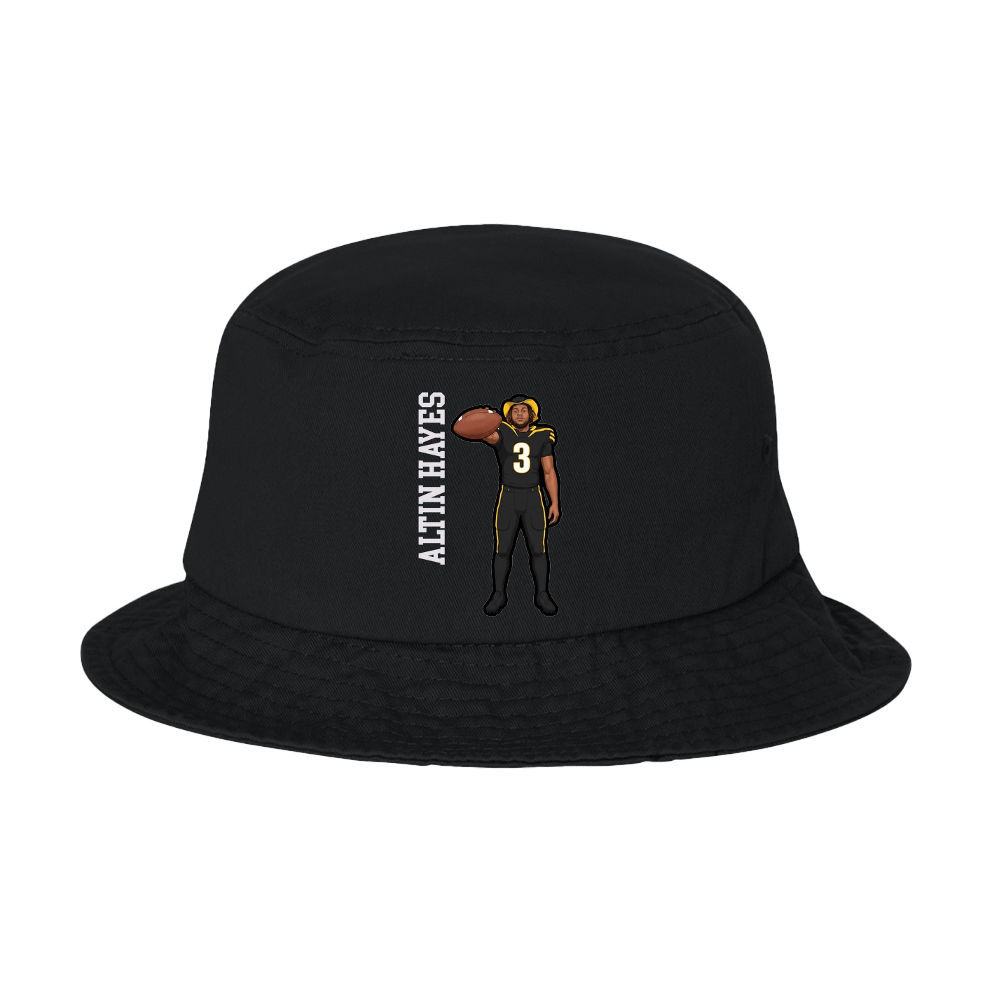 Bucket Cap — Name Vertical in Black