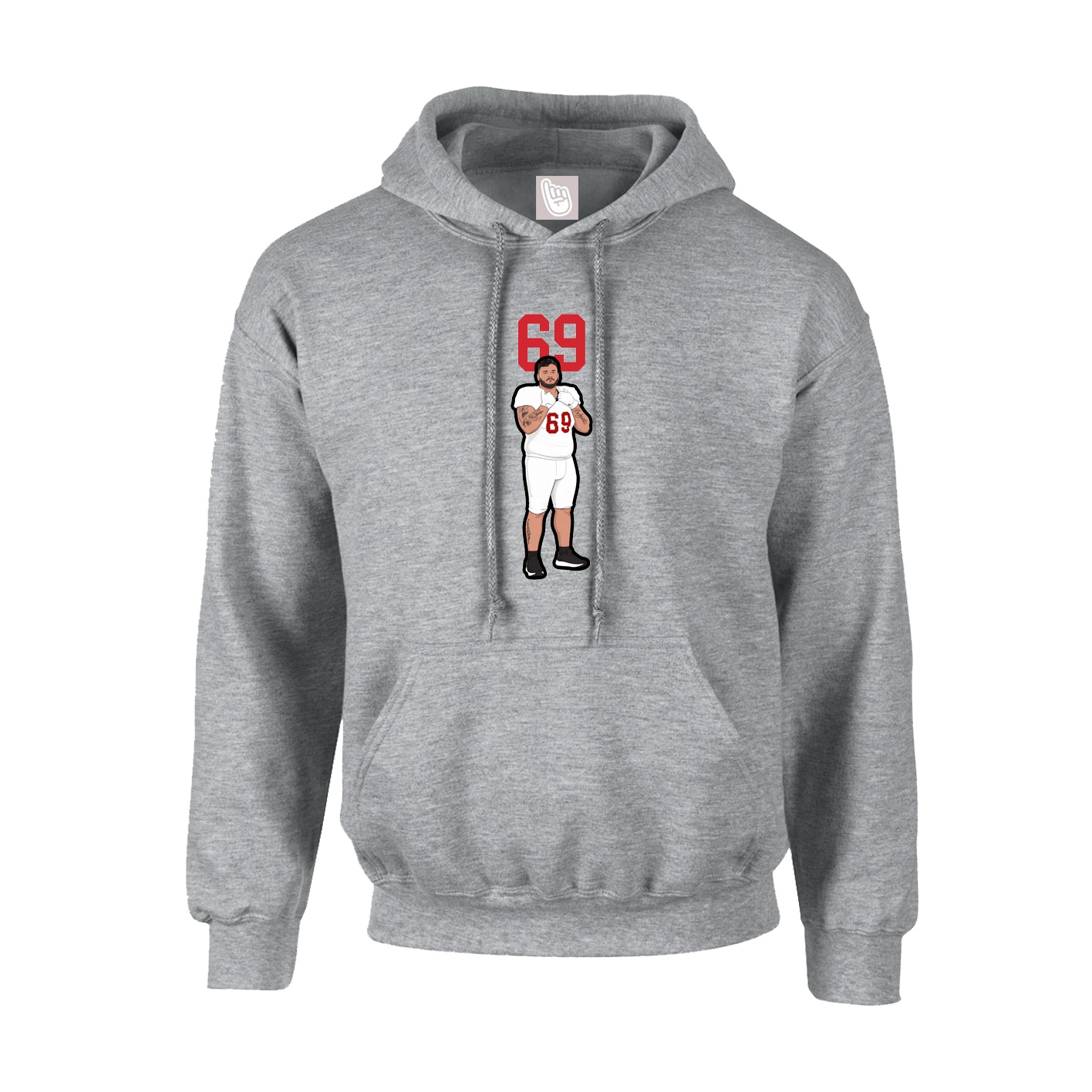 Hoodie — Number Top in Grey