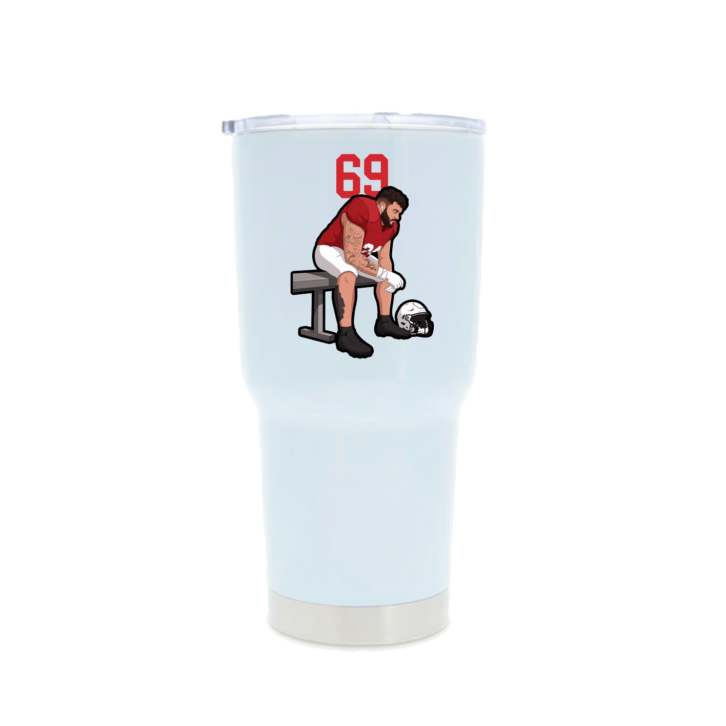 30oz Stainless Steel Tumbler — Number Top in White