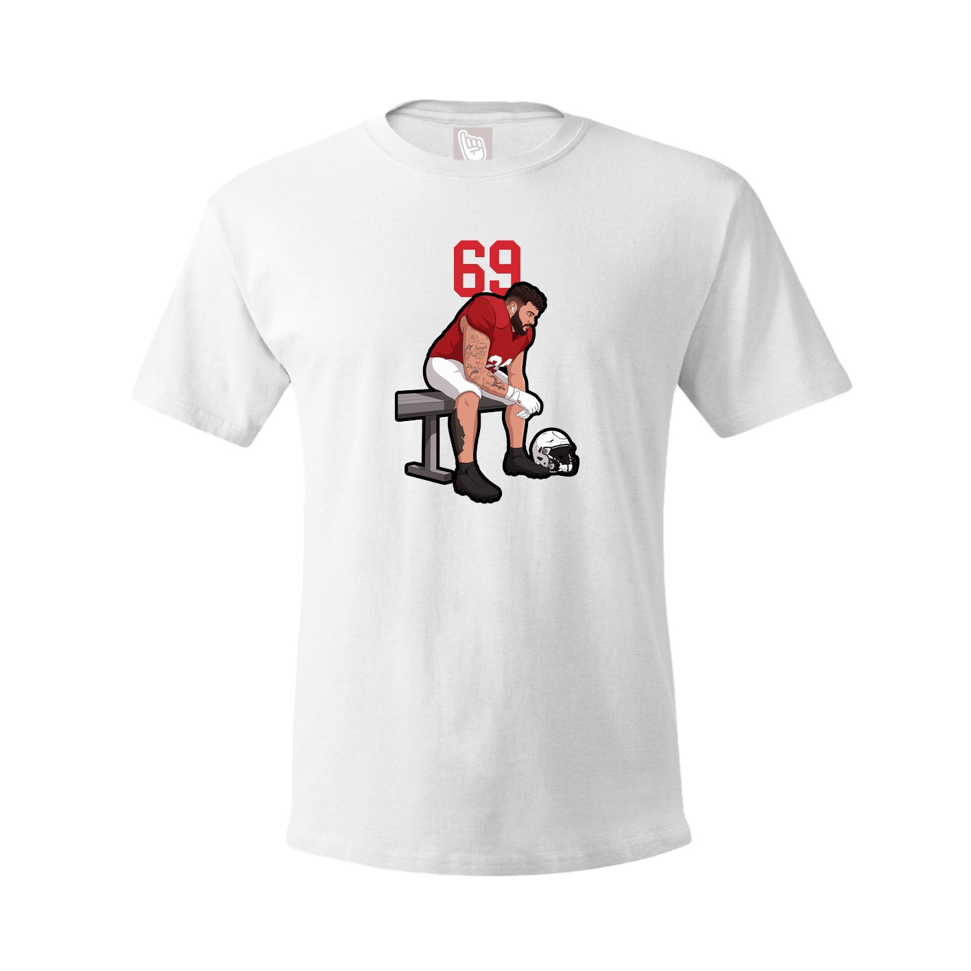 Youth Tee — Number Top in White