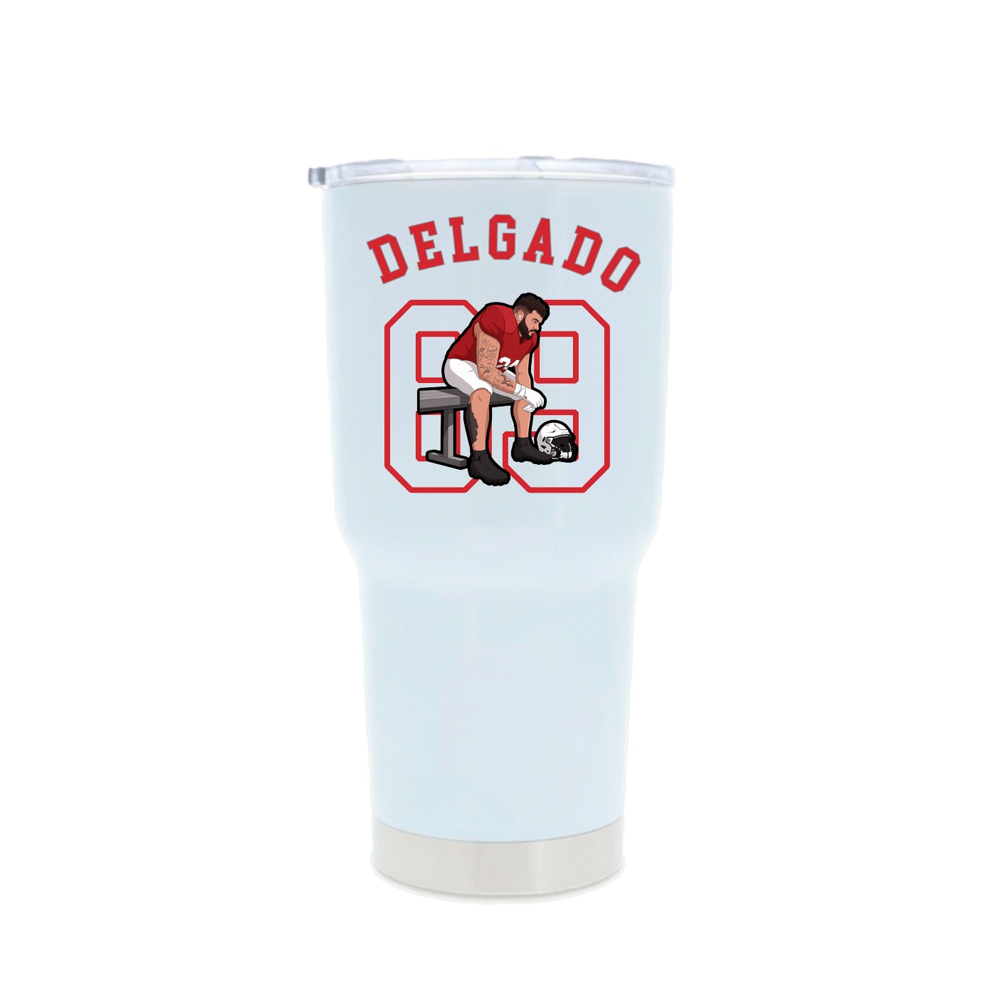 30oz Stainless Steel Tumbler — Shirsey Arch in White