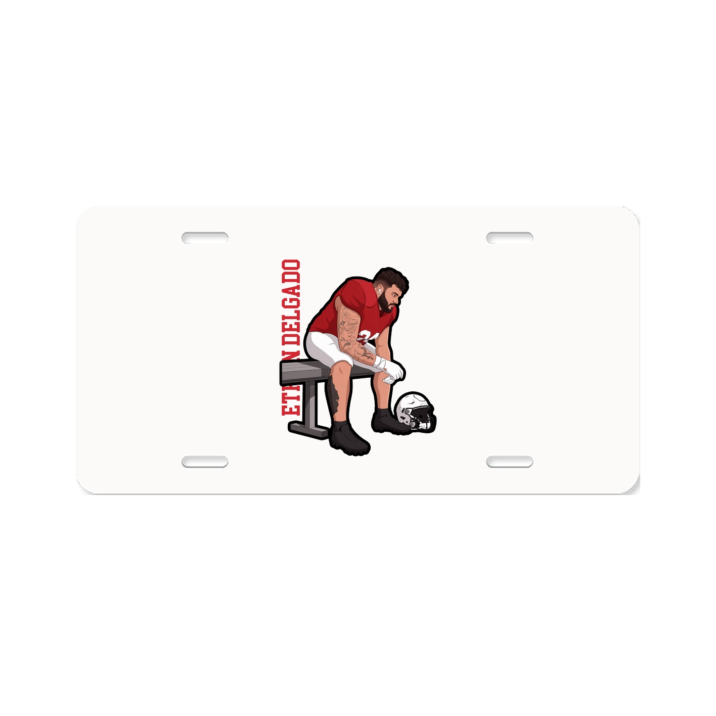 License Plate — Name Vertical in Classic