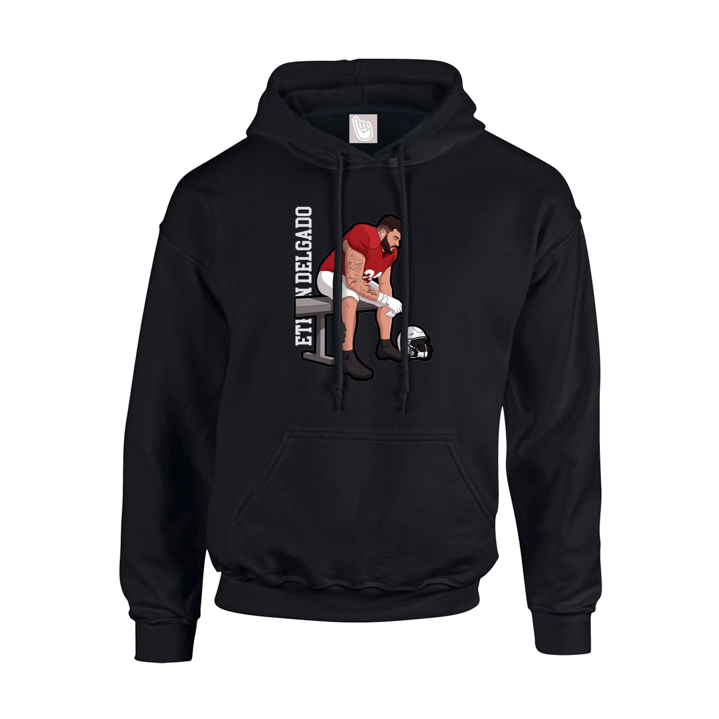 Youth Hoodie — Name Vertical in Black