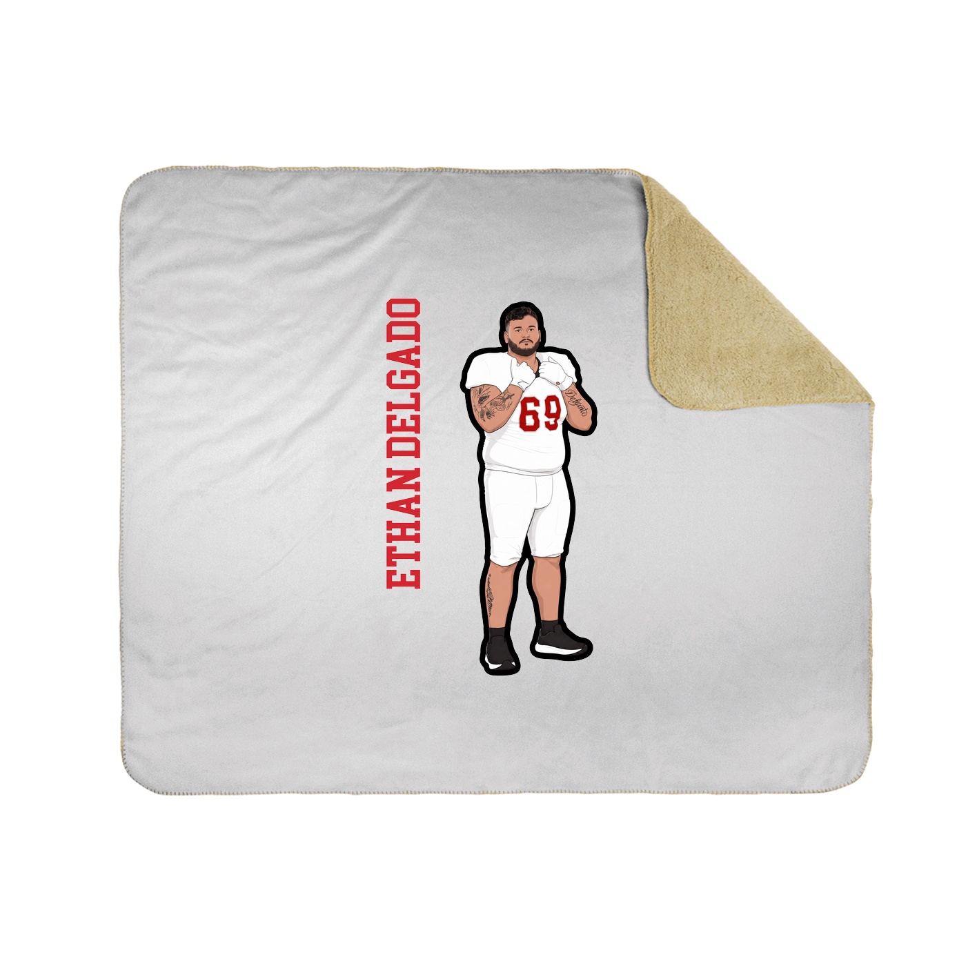Throw Blanket — Name Vertical in White