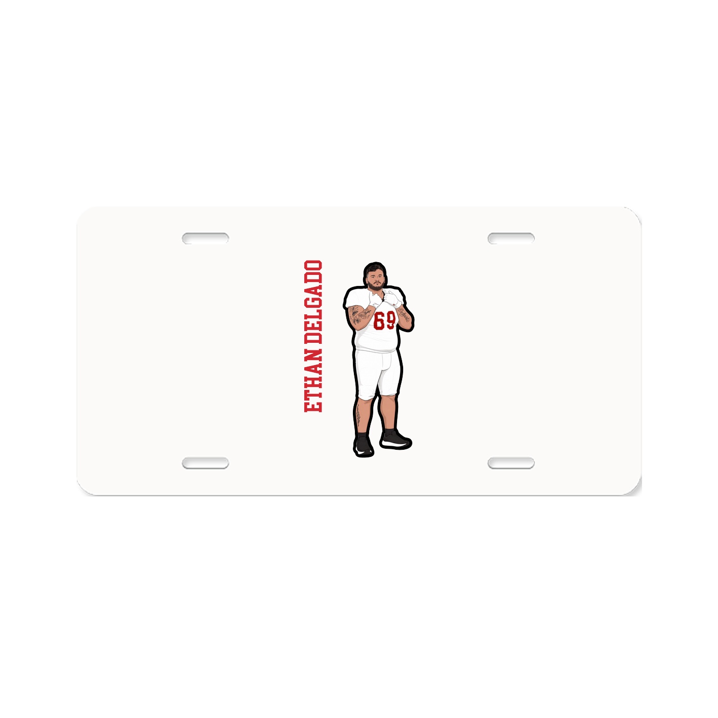 License Plate — Name Vertical in Classic