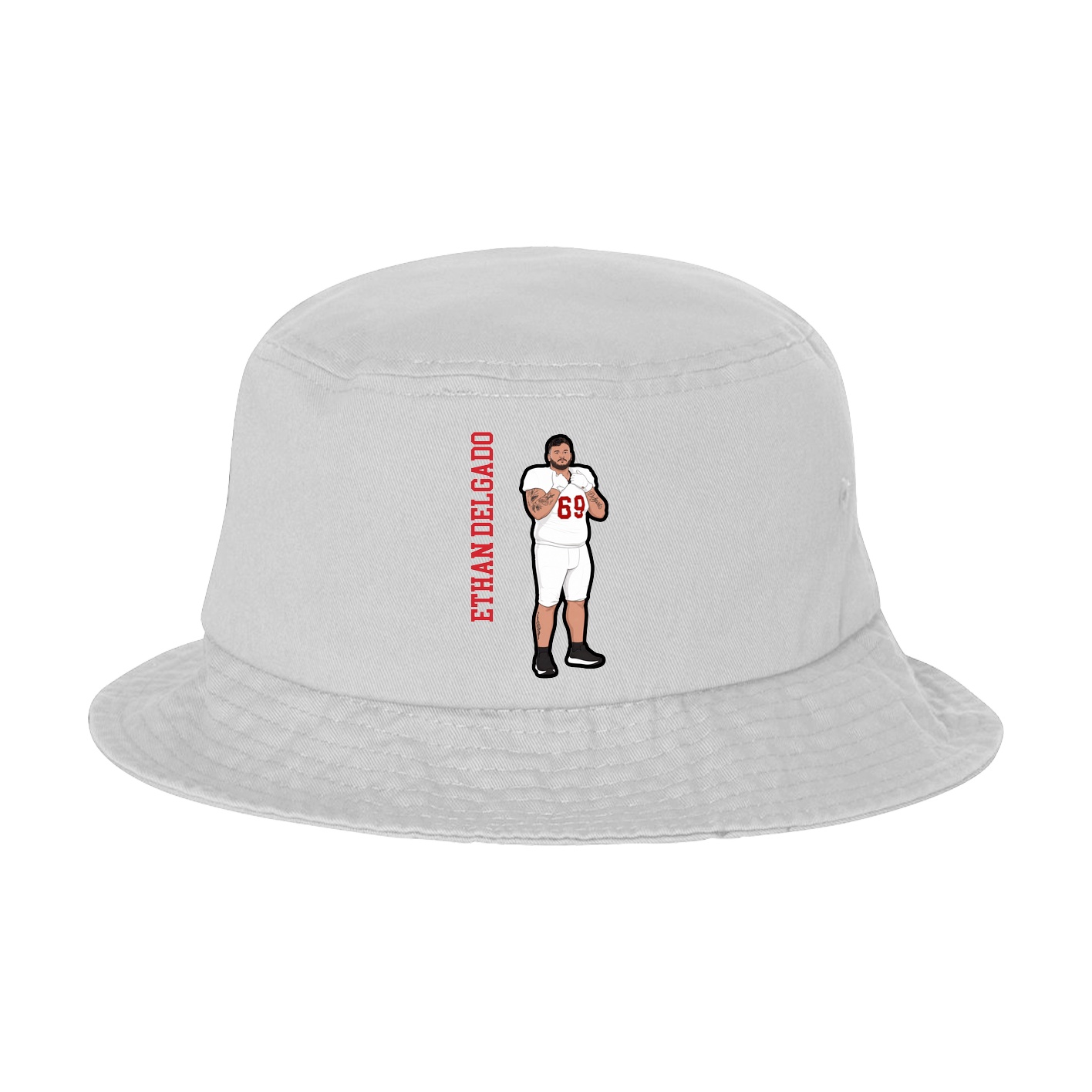 Bucket Cap — Name Vertical in White