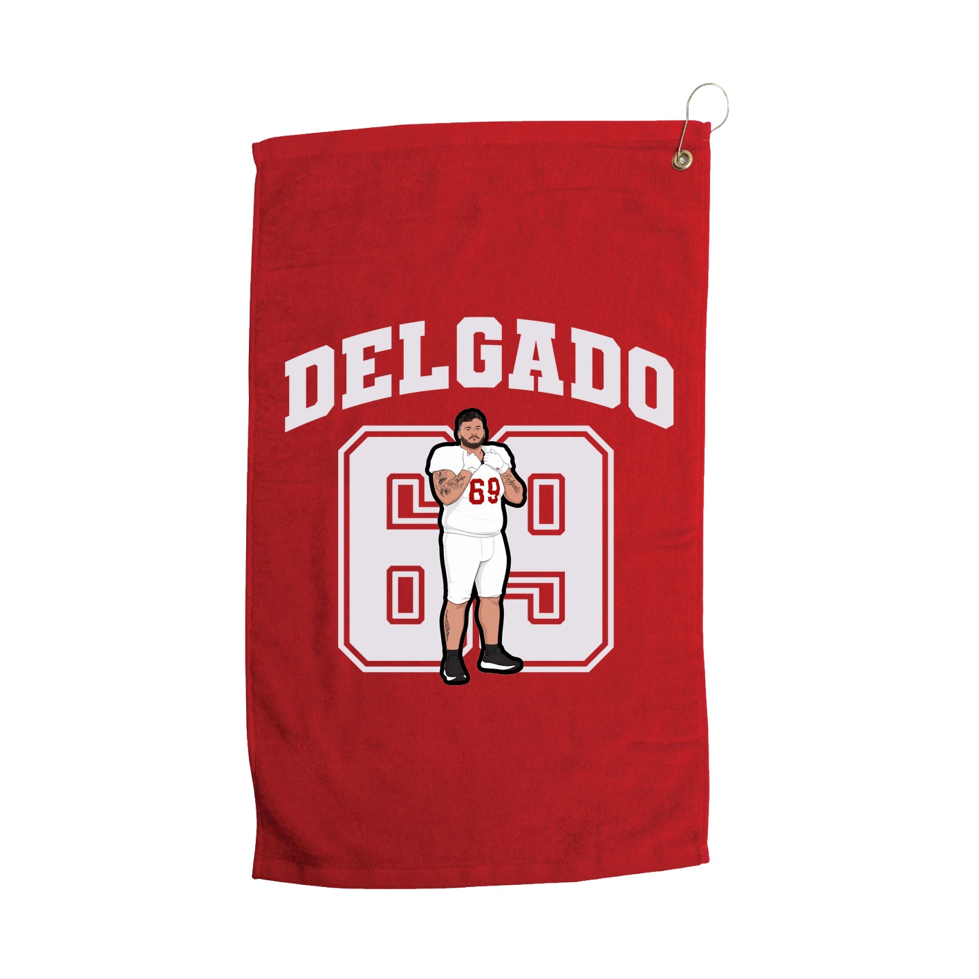 Golf Towel — Number in Red