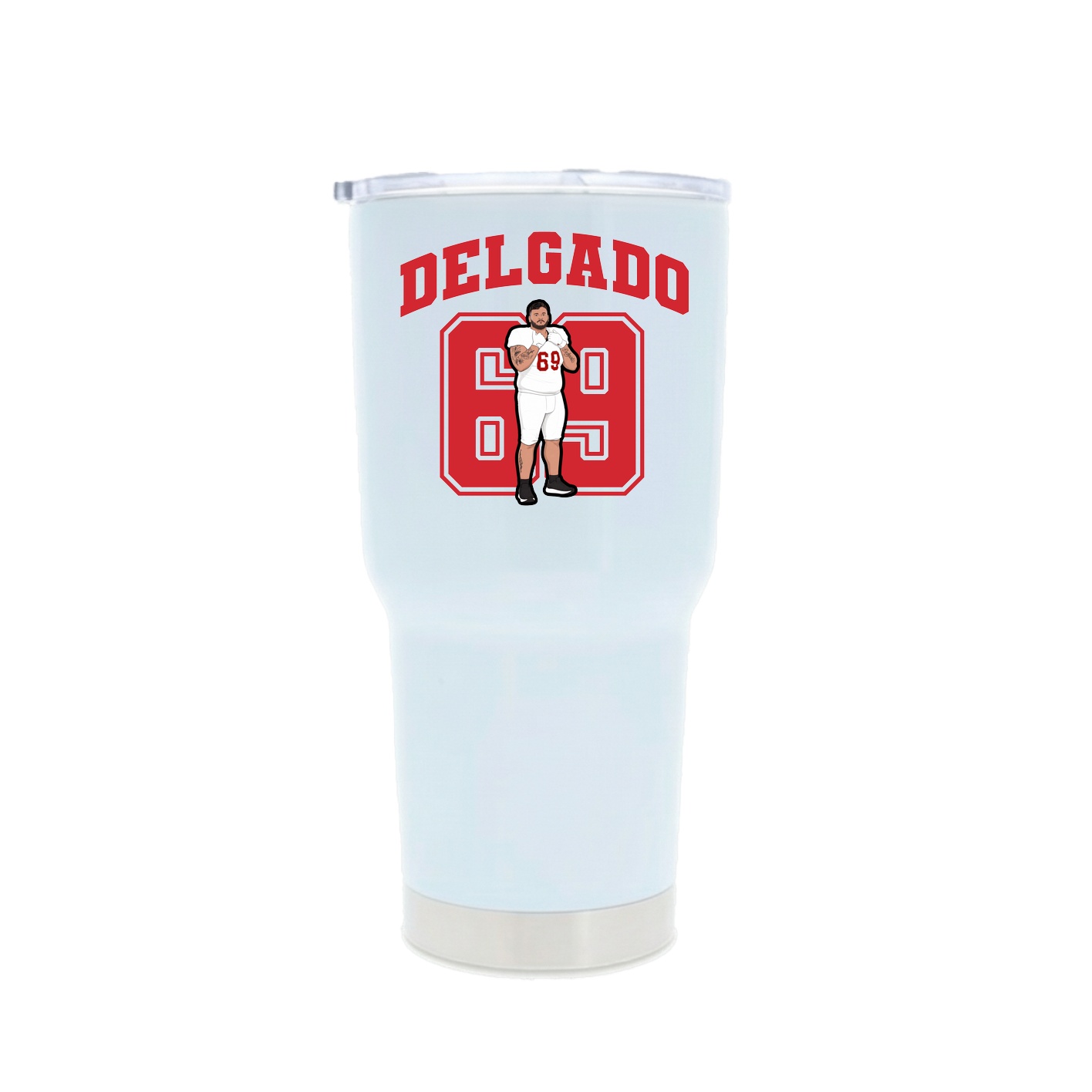 30oz Stainless Steel Tumbler — Number in White
