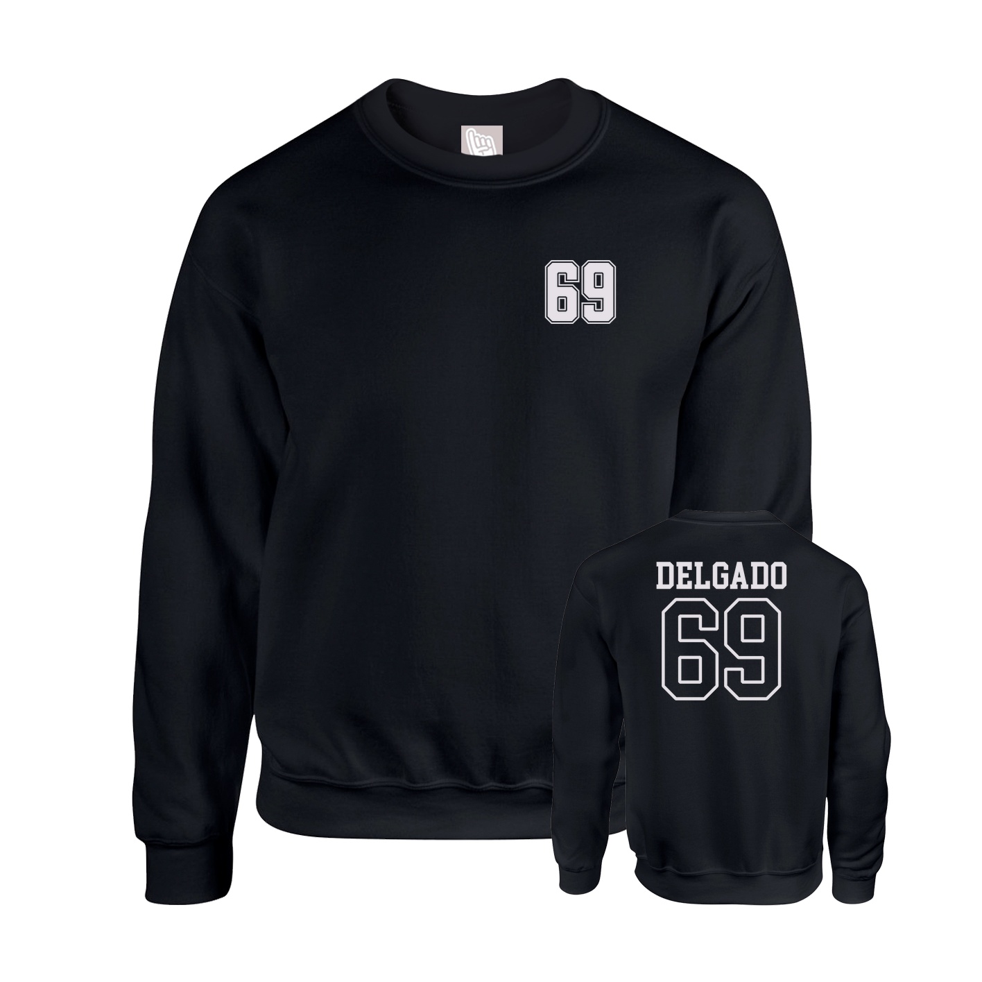 Fleece Crew — Chest Back in Black