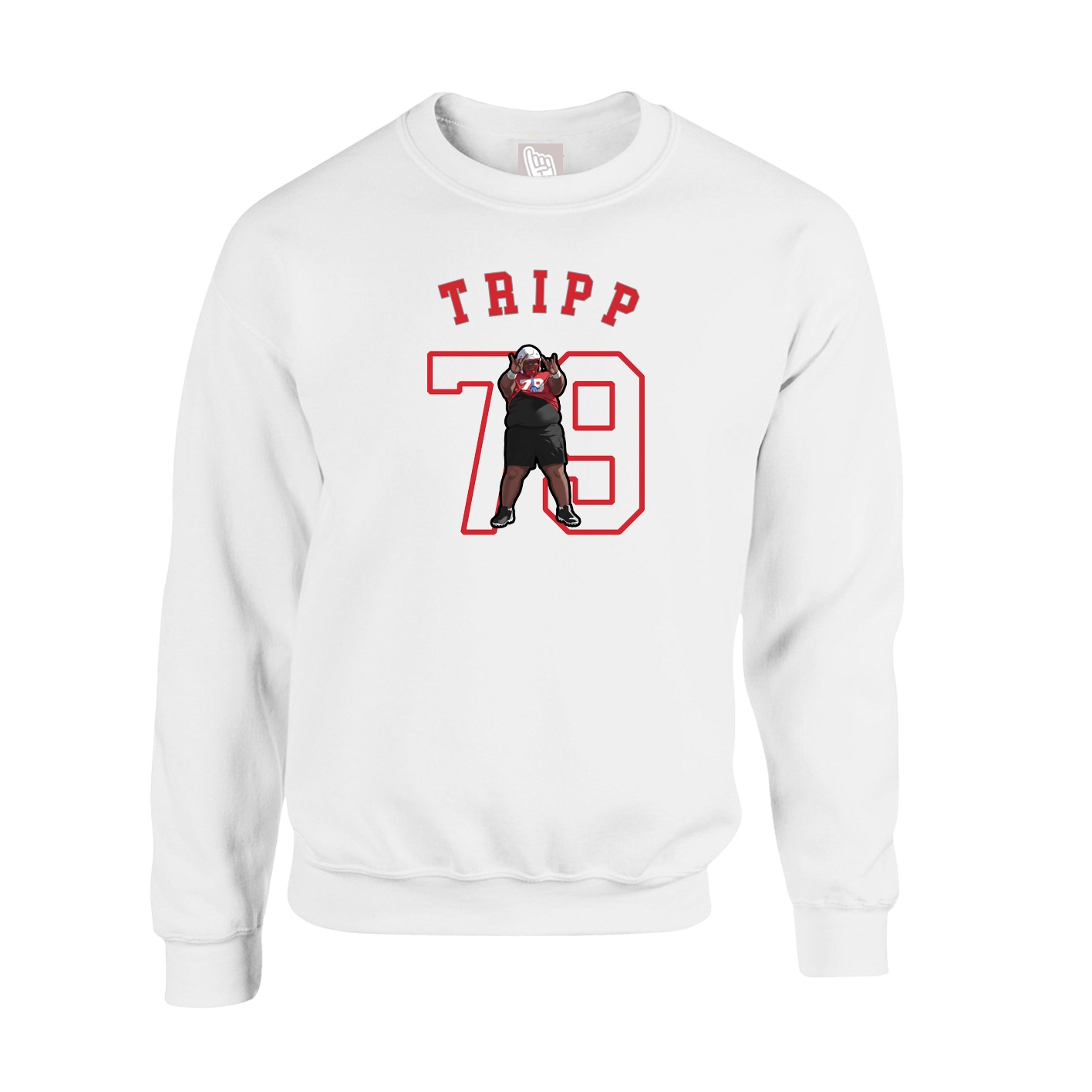 Fleece Crew — Shirsey Arch in White