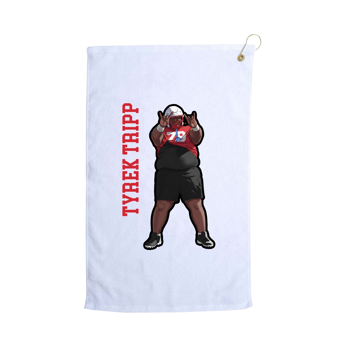 Golf Towel — Name Vertical in White