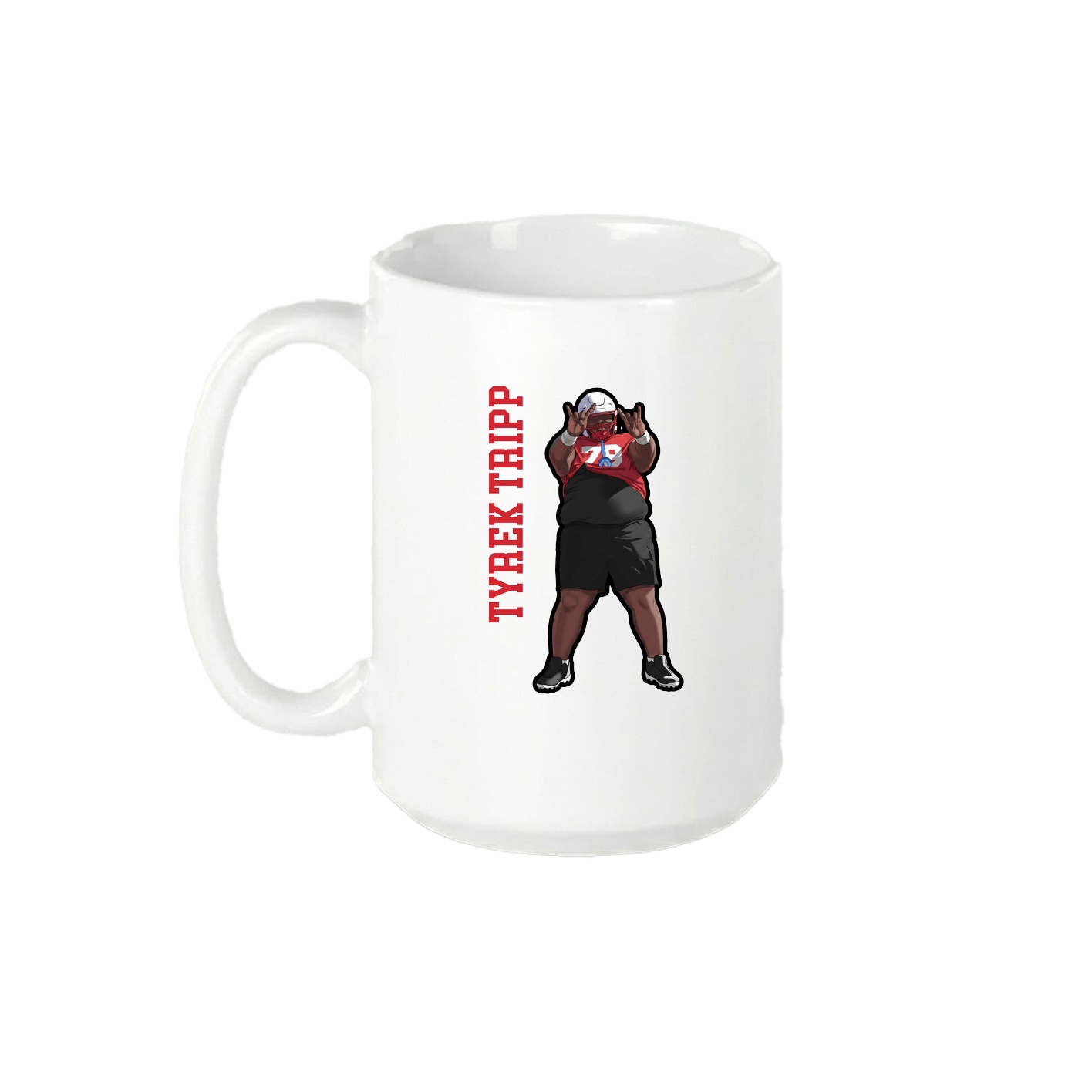 15oz Coffee Mug — Name Vertical in White