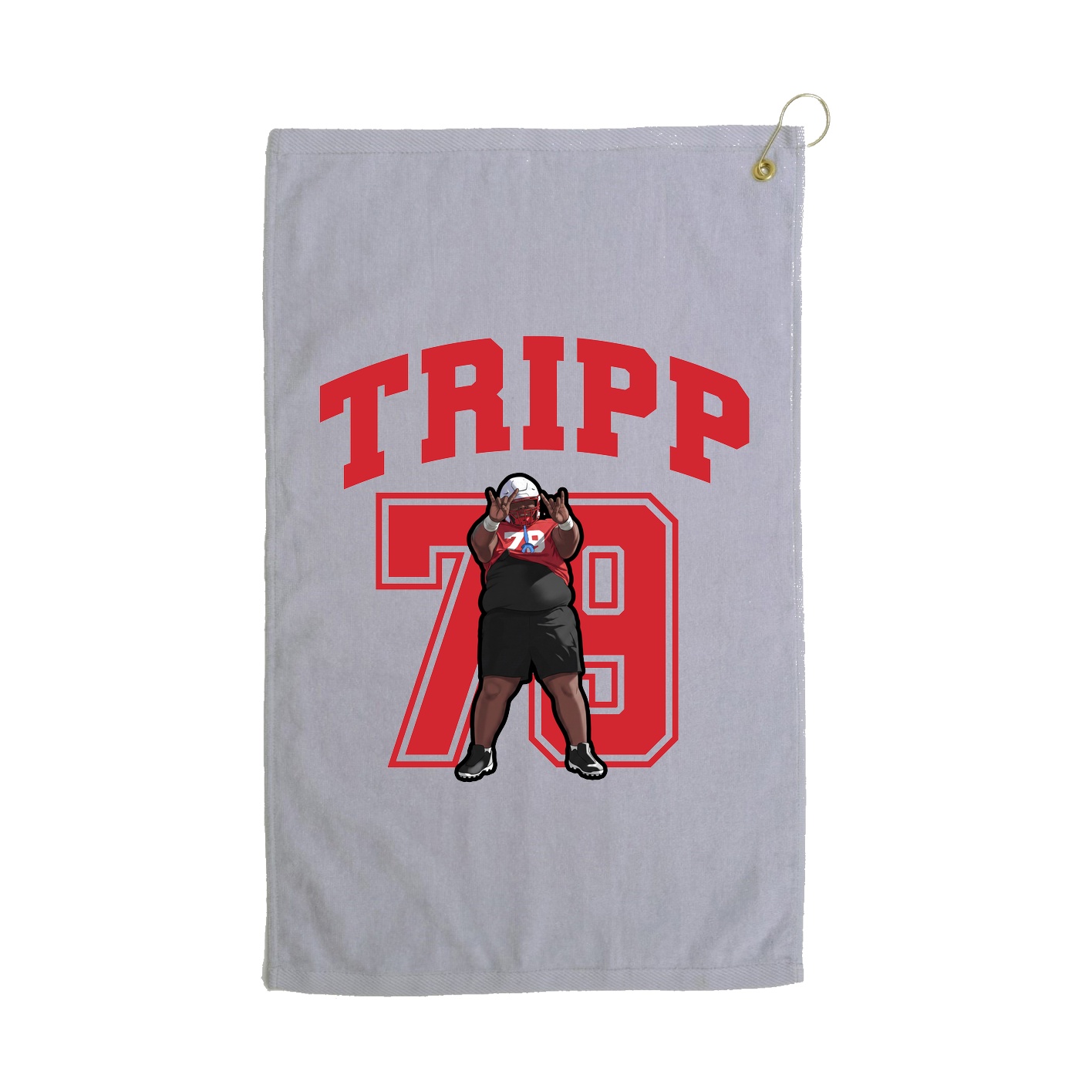 Golf Towel — Number in Grey