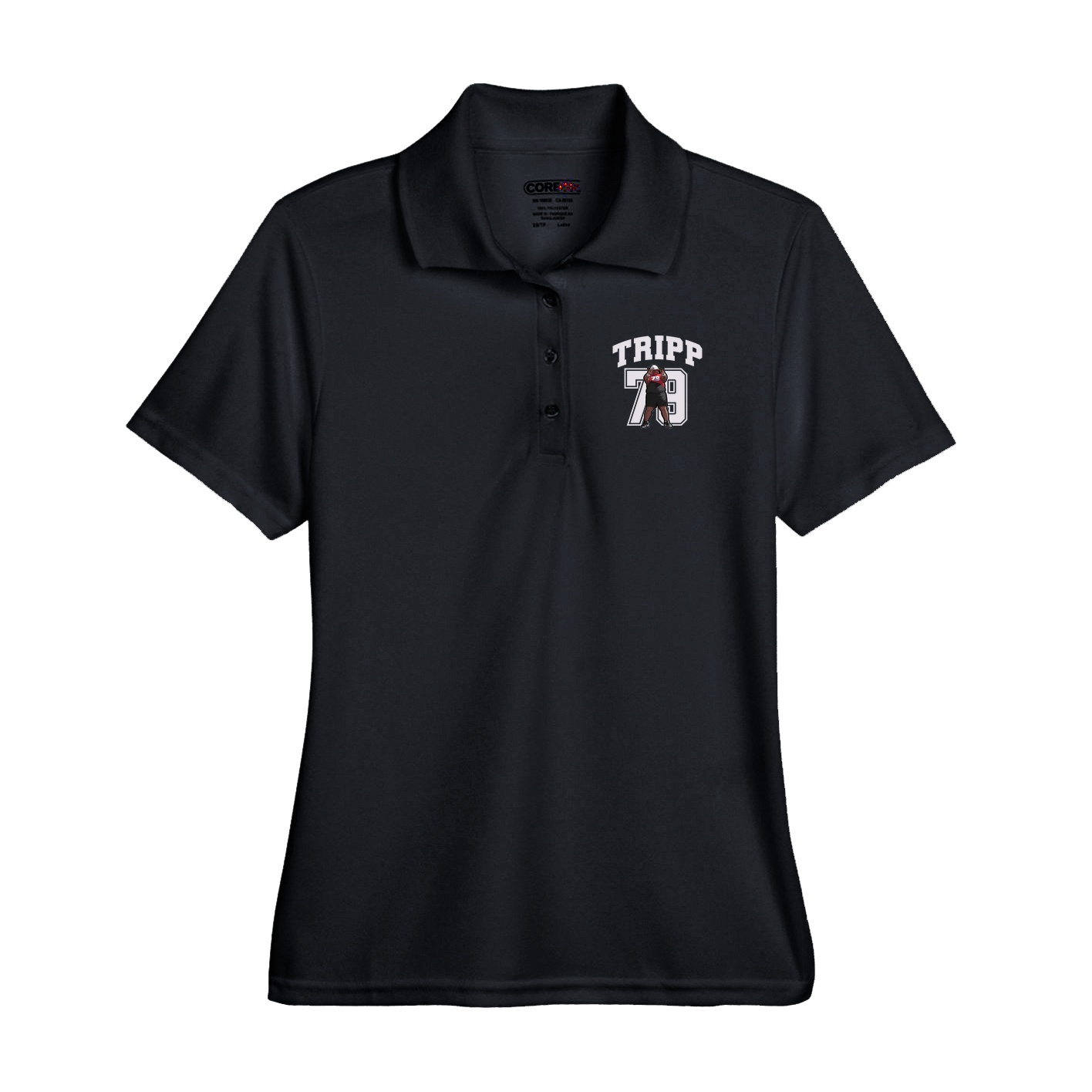 Performance Polo — Number in Black