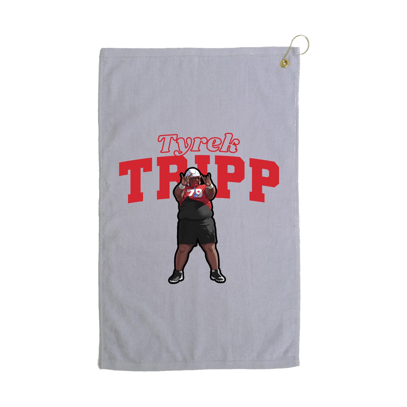 Golf Towel — Name Arch in Grey