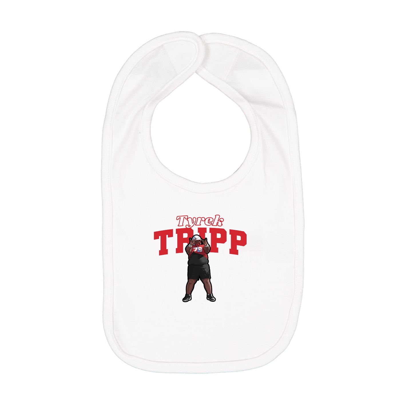 Infant Bib — Name Arch in White