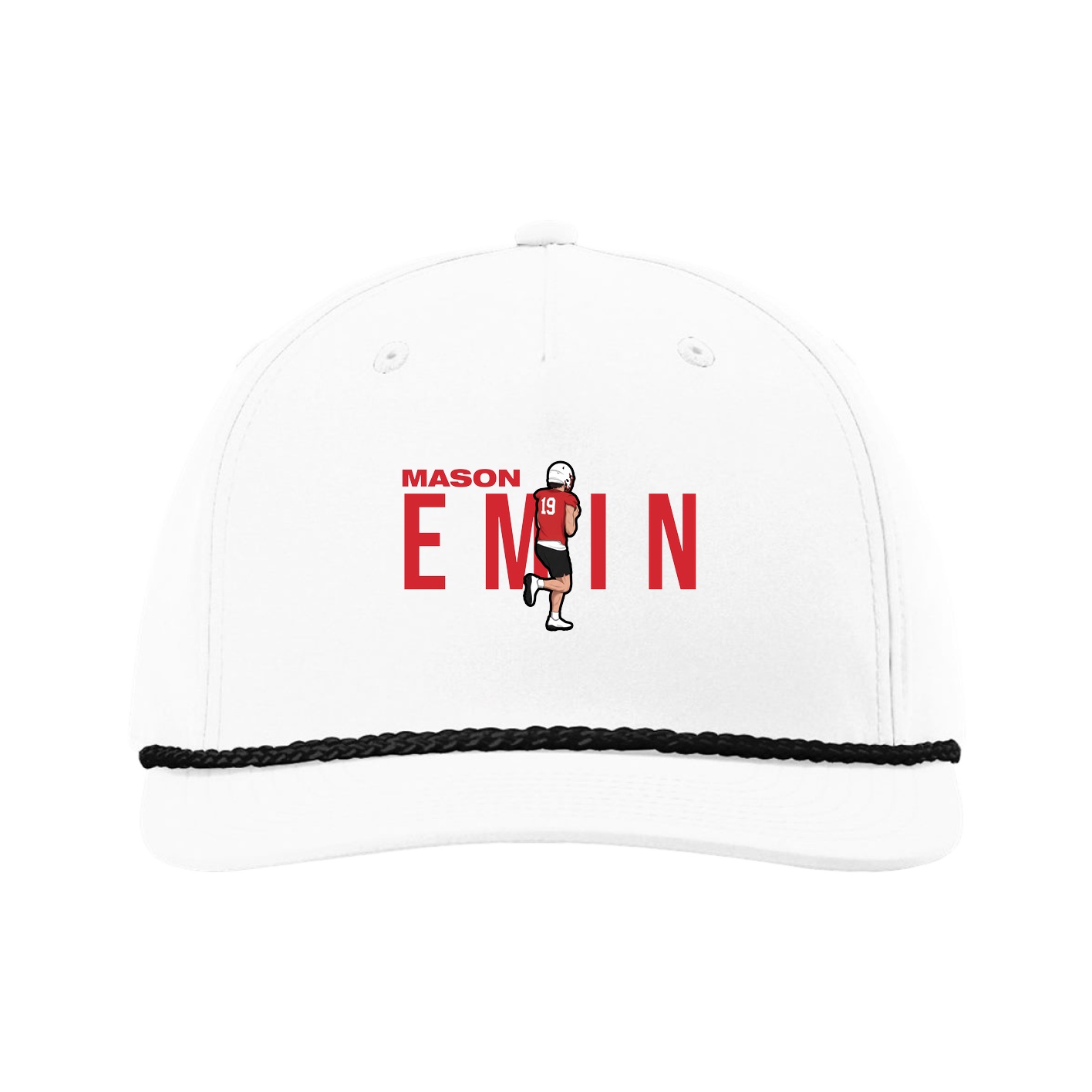 Five-Panel Classic Rope Cap — Player Name in White