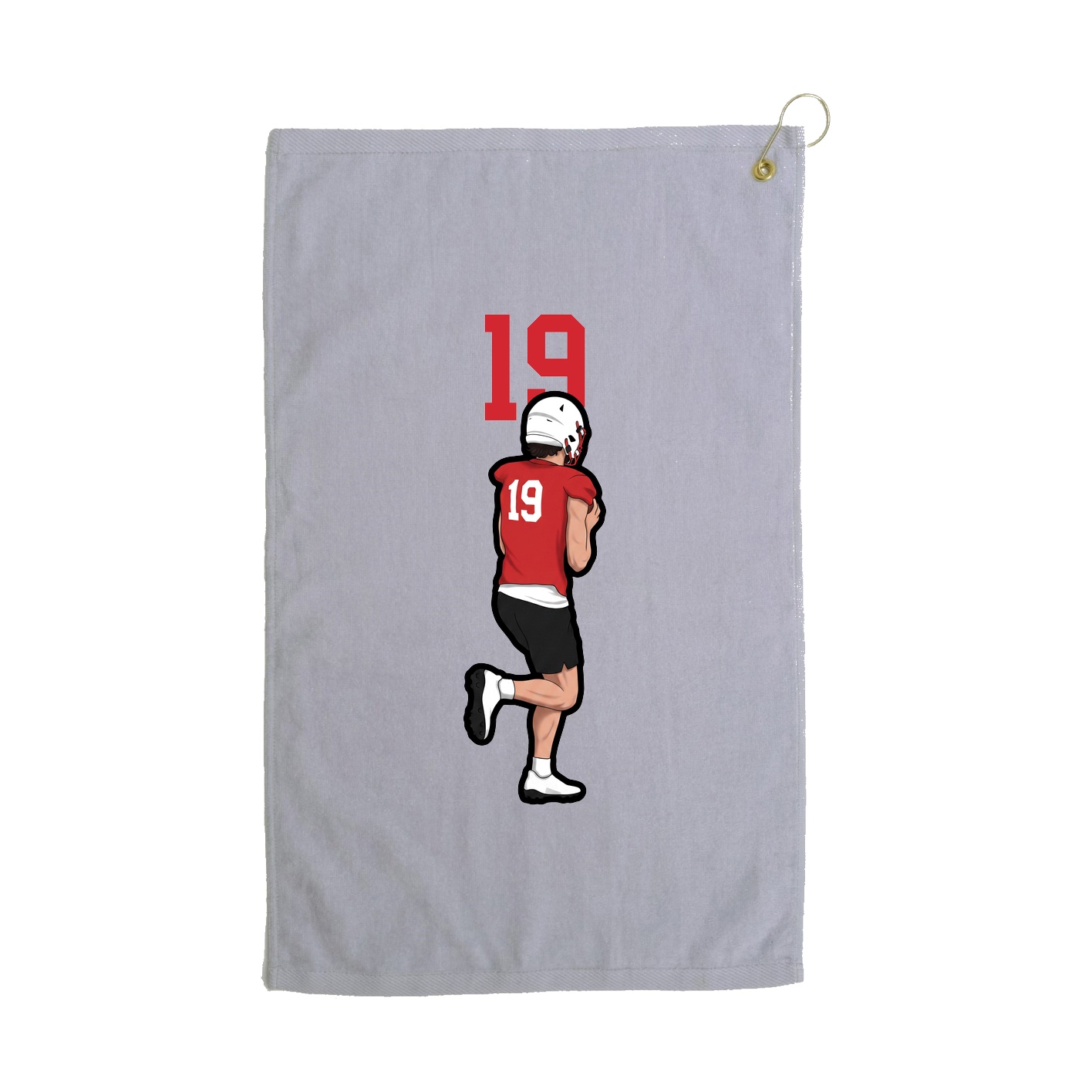 Golf Towel — Number Top in Grey