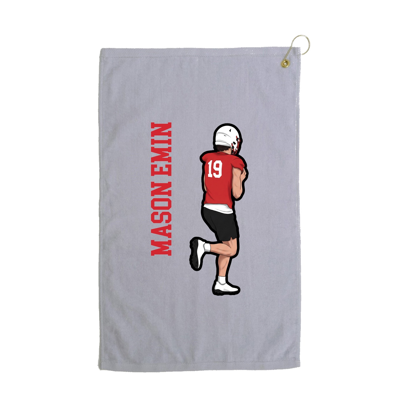 Golf Towel — Name Vertical in Grey