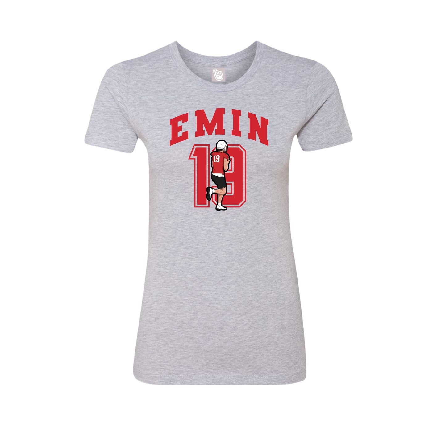 Fitted Women's Tee — Number in Grey