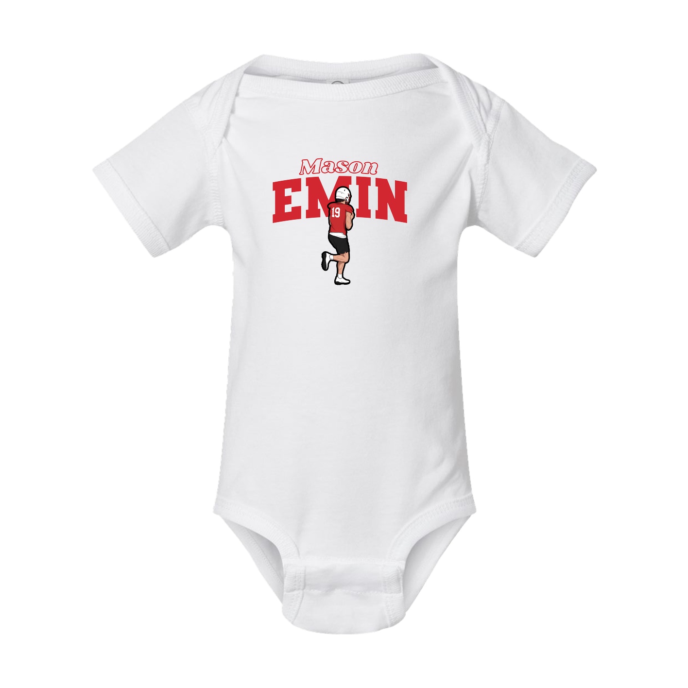 Baby Onesie — Name Arch in White
