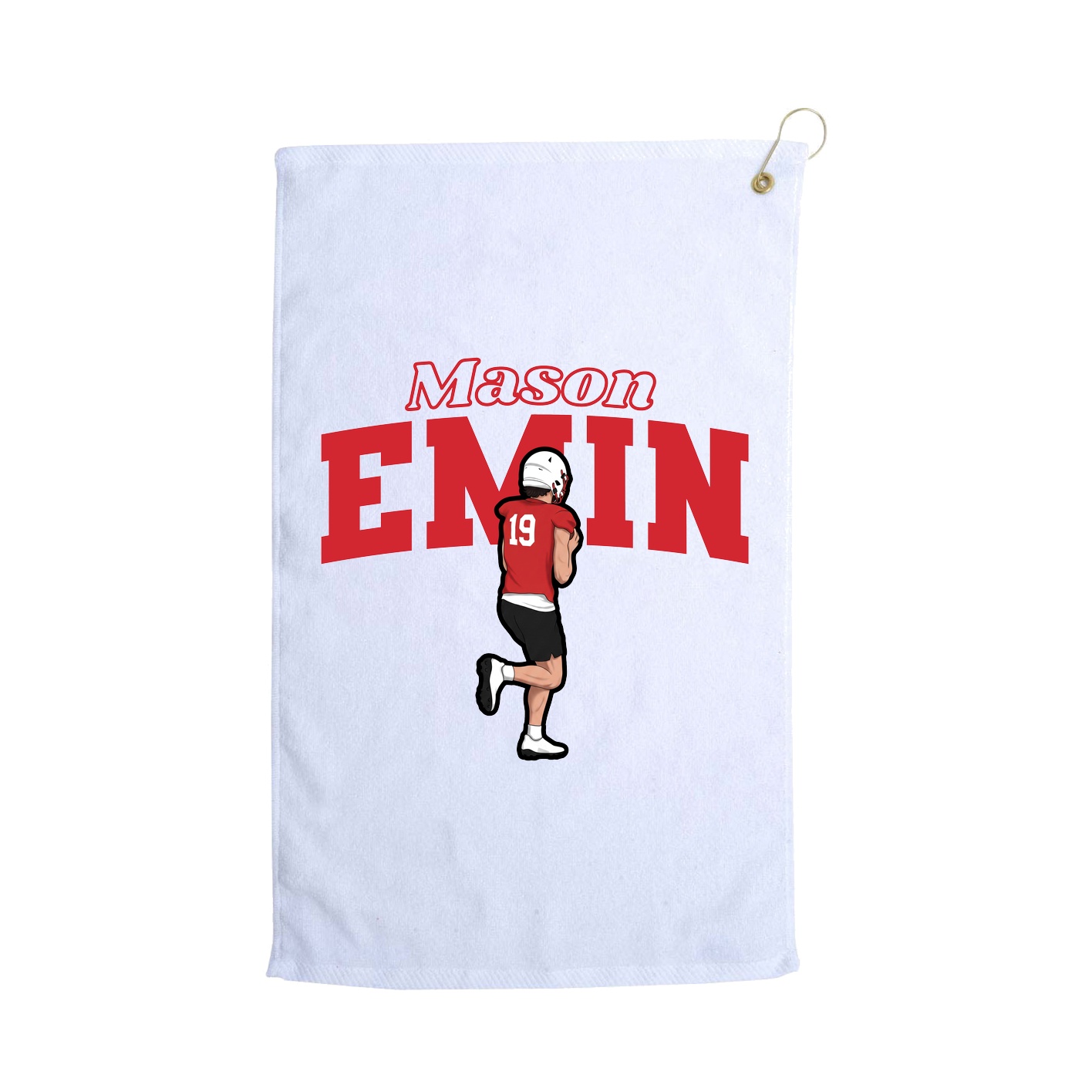 Golf Towel — Name Arch in White