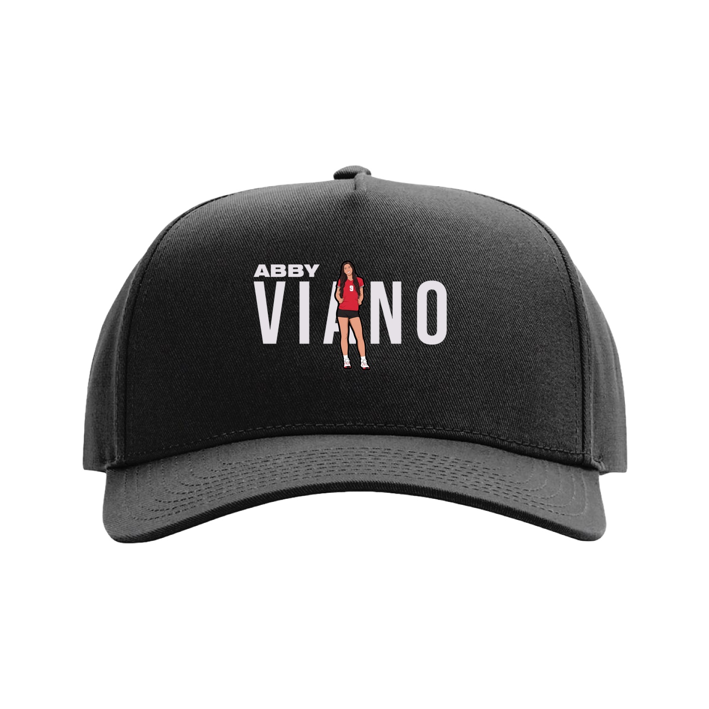 Full Fabric Five-Panel Champ Cap — Player Name in Black