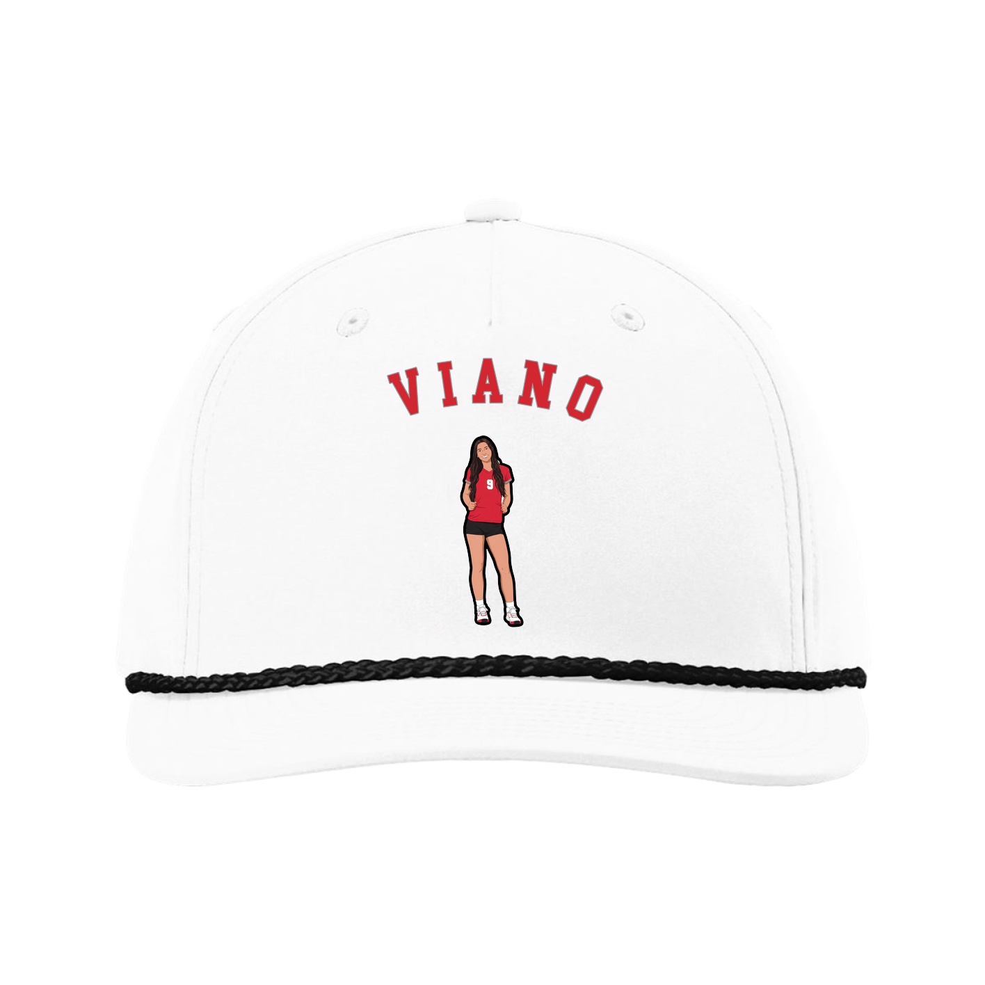 Five-Panel Classic Rope Cap — Shirsey Arch in White