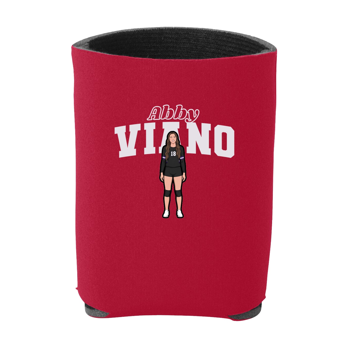 Can Holder — Name Arch in Red