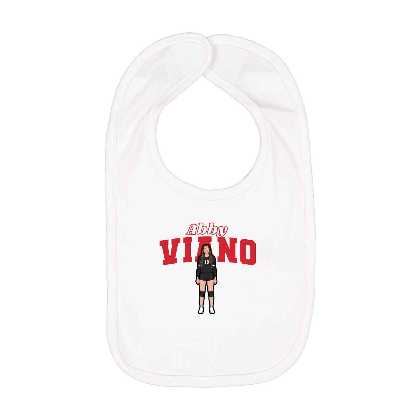 Infant Bib — Name Arch in White