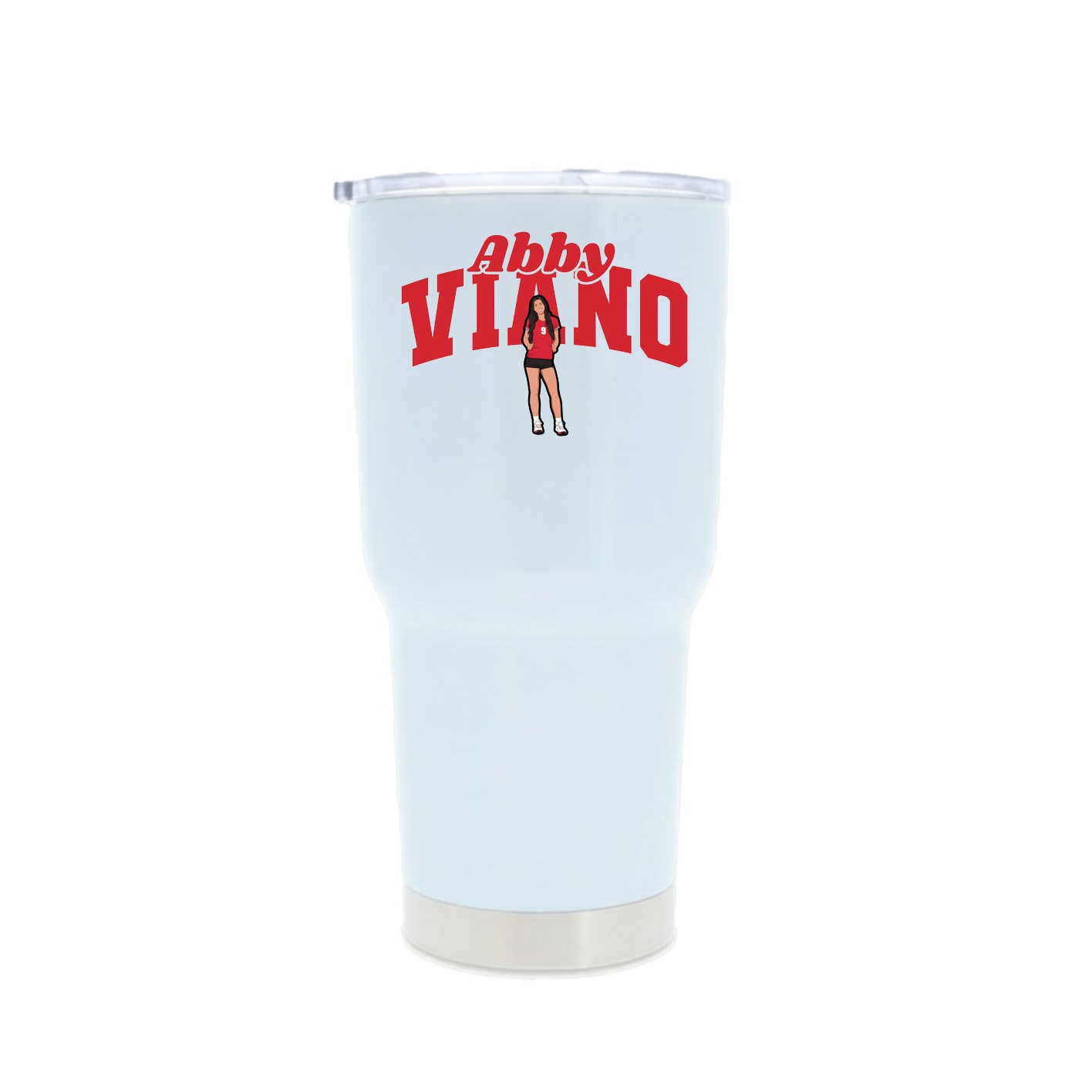 30oz Stainless Steel Tumbler — Signature Arch in White