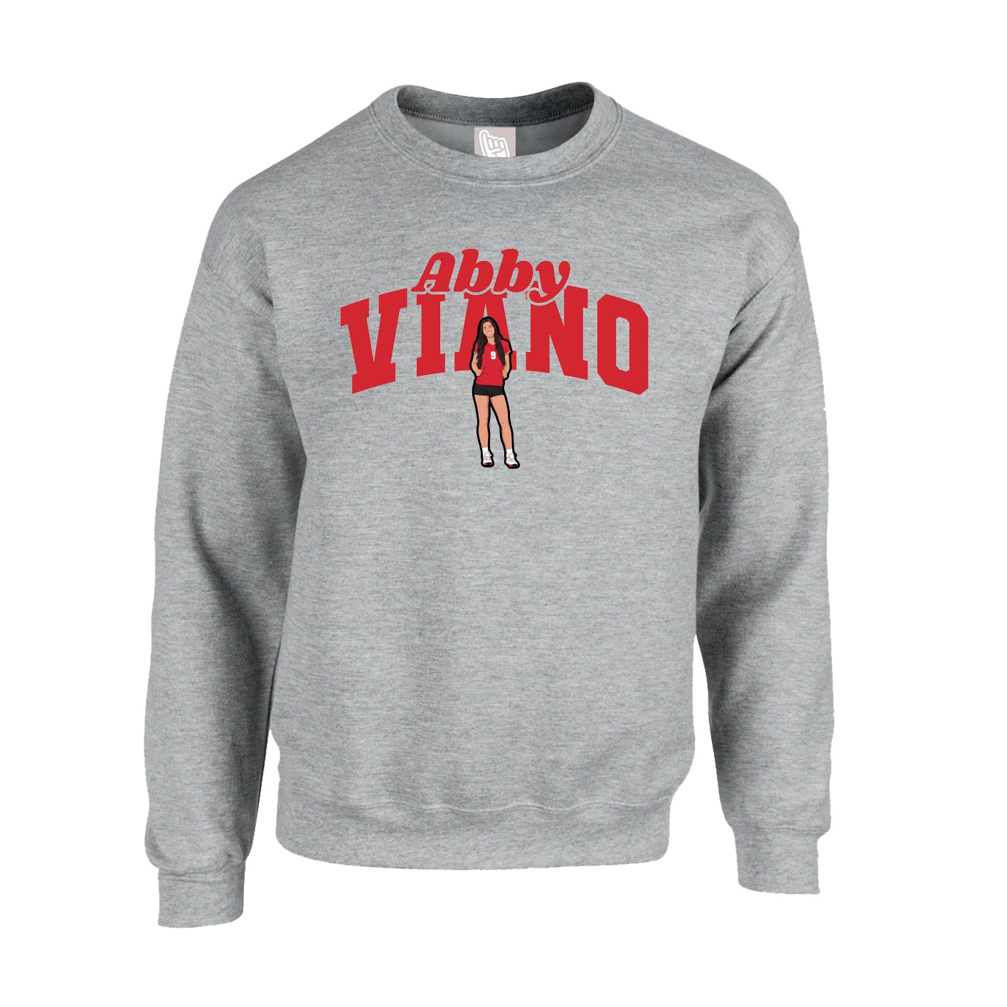 Fleece Crew — Signature Arch in Grey