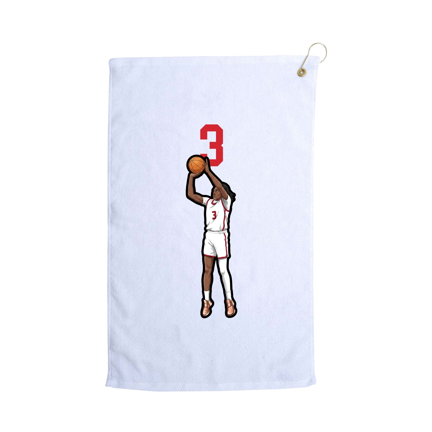 Golf Towel — Number Top in White