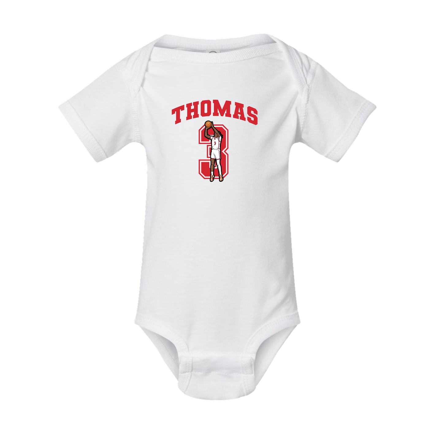 Baby Onesie — Number in White