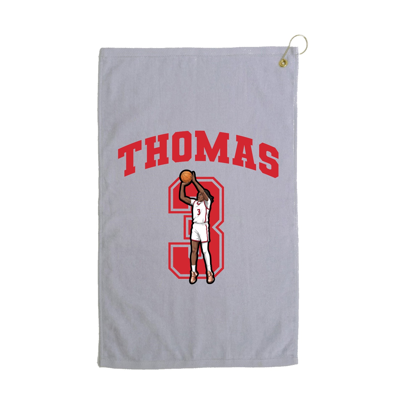 Golf Towel — Number in Grey