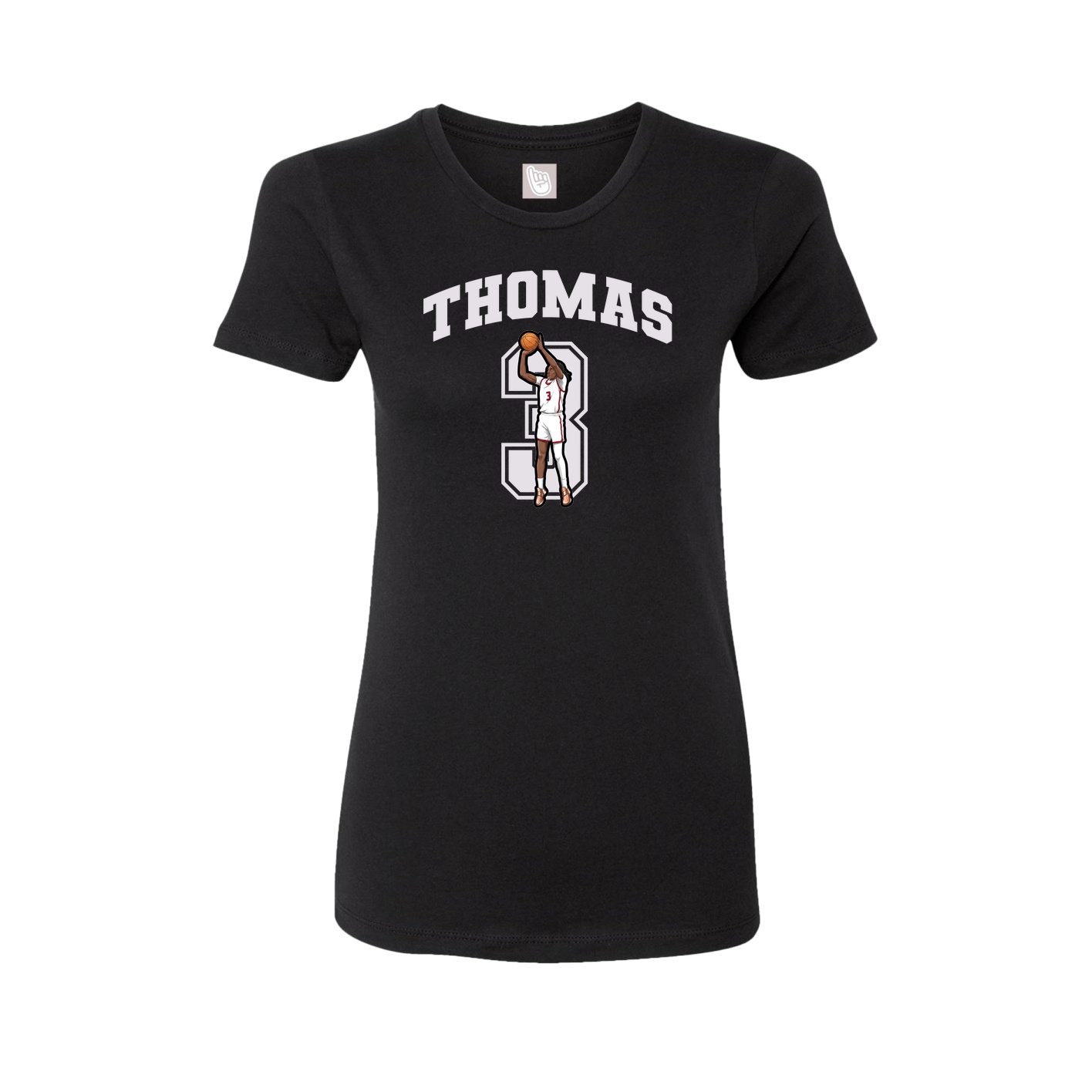 Fitted Women's Tee — Number in Black