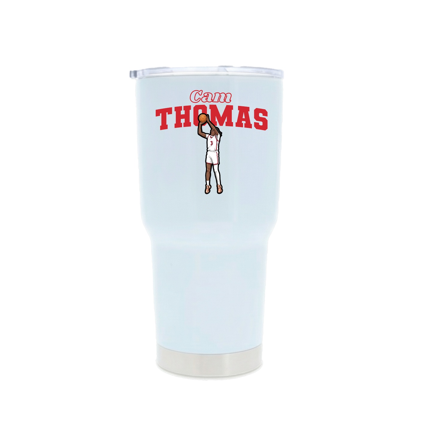 30oz Stainless Steel Tumbler — Name Arch in White