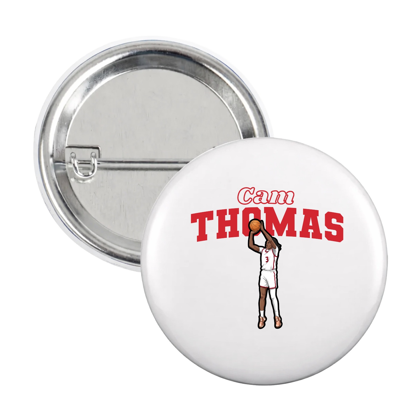 Game Day Button — Name Arch in White