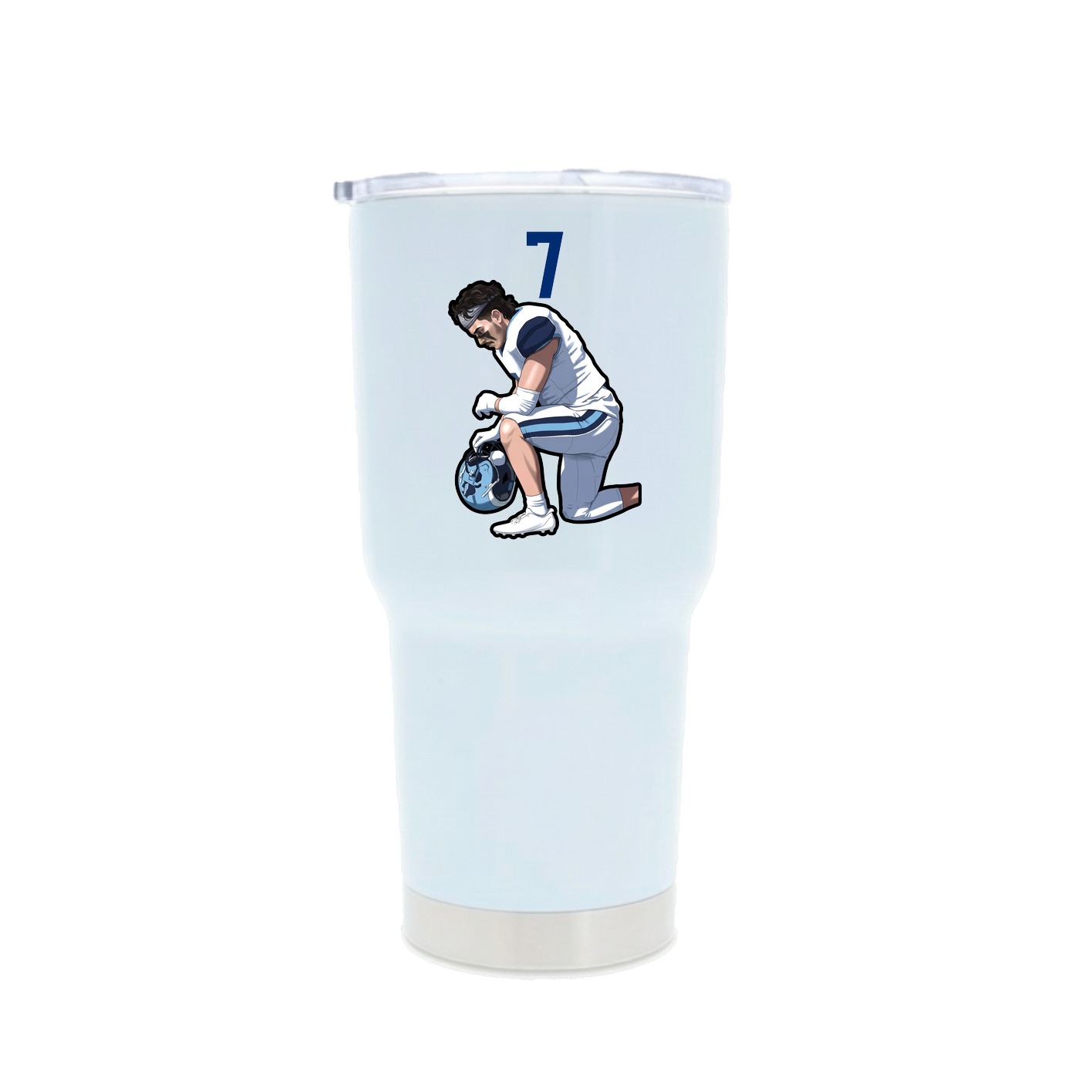 30oz Stainless Steel Tumbler — Number Top in White