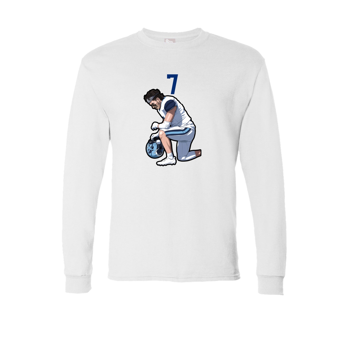 Long Sleeve Tee — Number Top in White