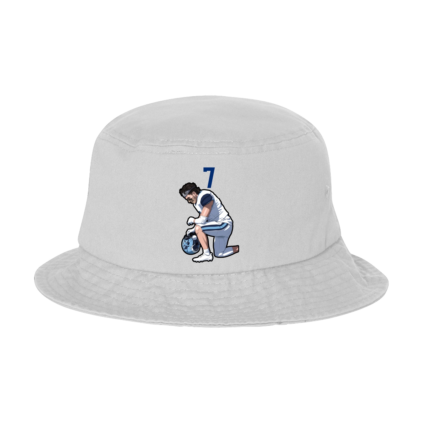 Bucket Cap — Number Top in White