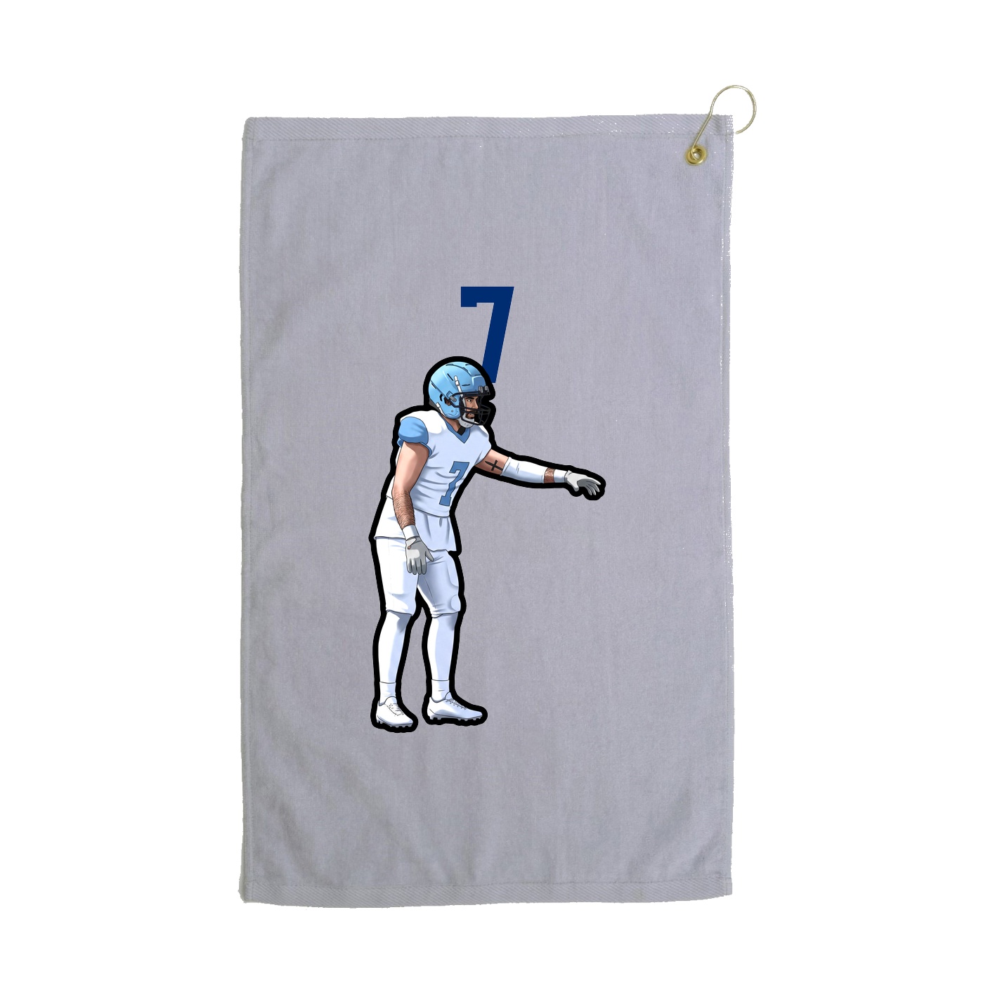 Golf Towel — Number Top in Grey