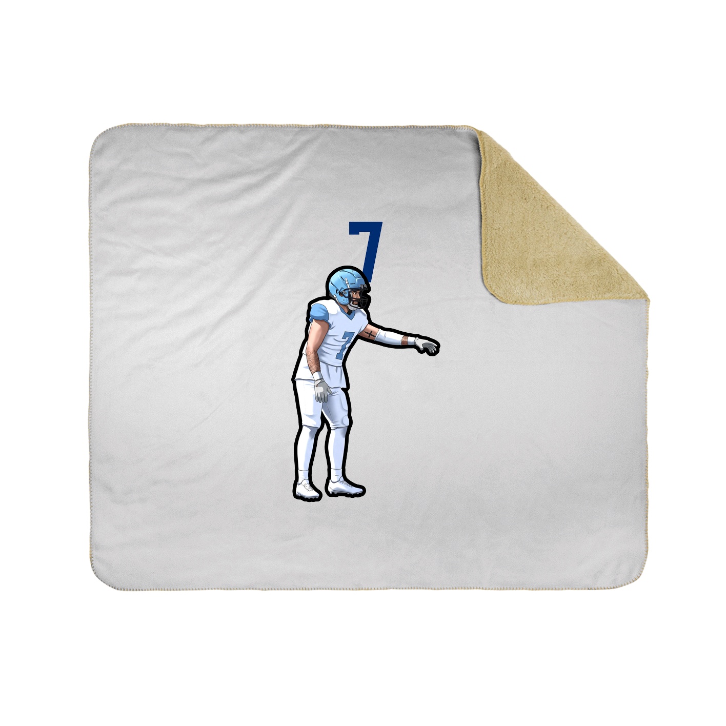 Throw Blanket — Number Top in White